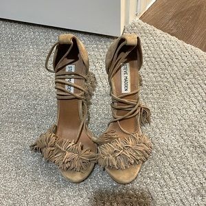 Steve Madden lace up fringe heels